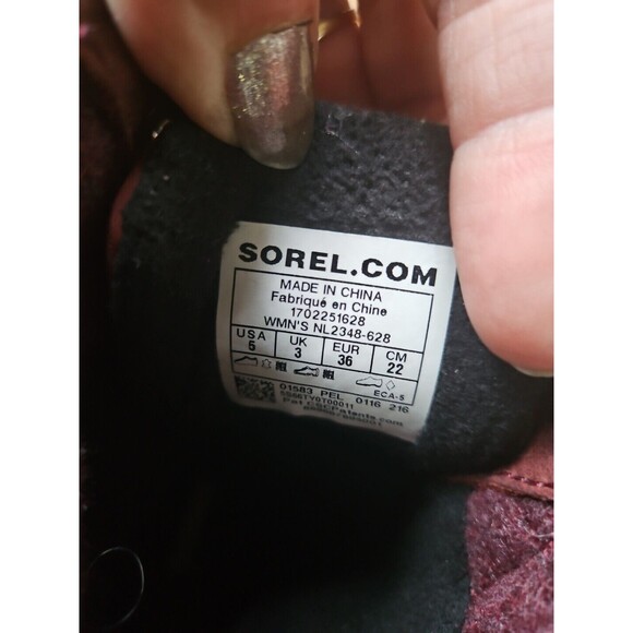 Sorel Slimpack II Duck Winter Boots Cranberry Size 5 Snow Boot Natural Rubber EC - Picture 5 of 8